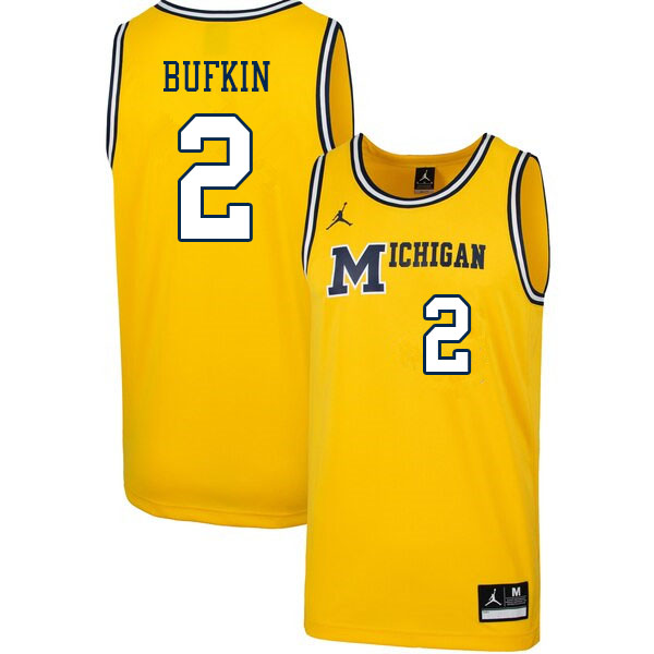 Men #2 Kobe Bufkin Michigan Wolverines College Basketball Jerseys Sale-Throwback - Click Image to Close